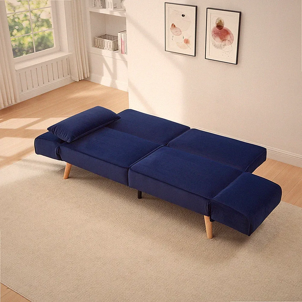 72.8''Futon Sofa Bed, Sleeper Sofa, Small Couch with Adjustable Armrests, Adju