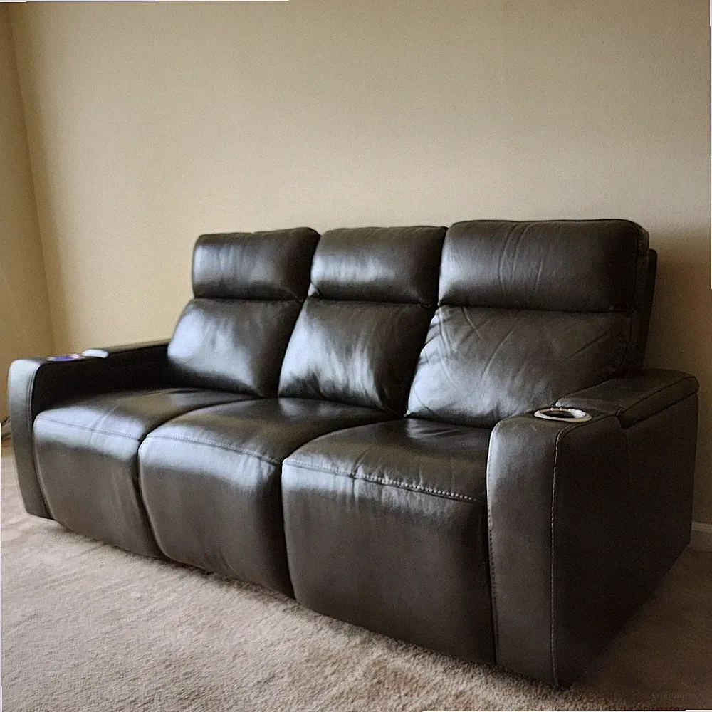 84" Macy's Electric Reclining Seat, Adjustable Headrest Leather Sofa