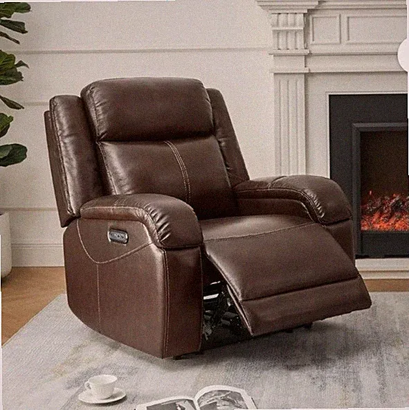 Chita Genuine Leather Power Recliner Chair With Adjustable Headrest