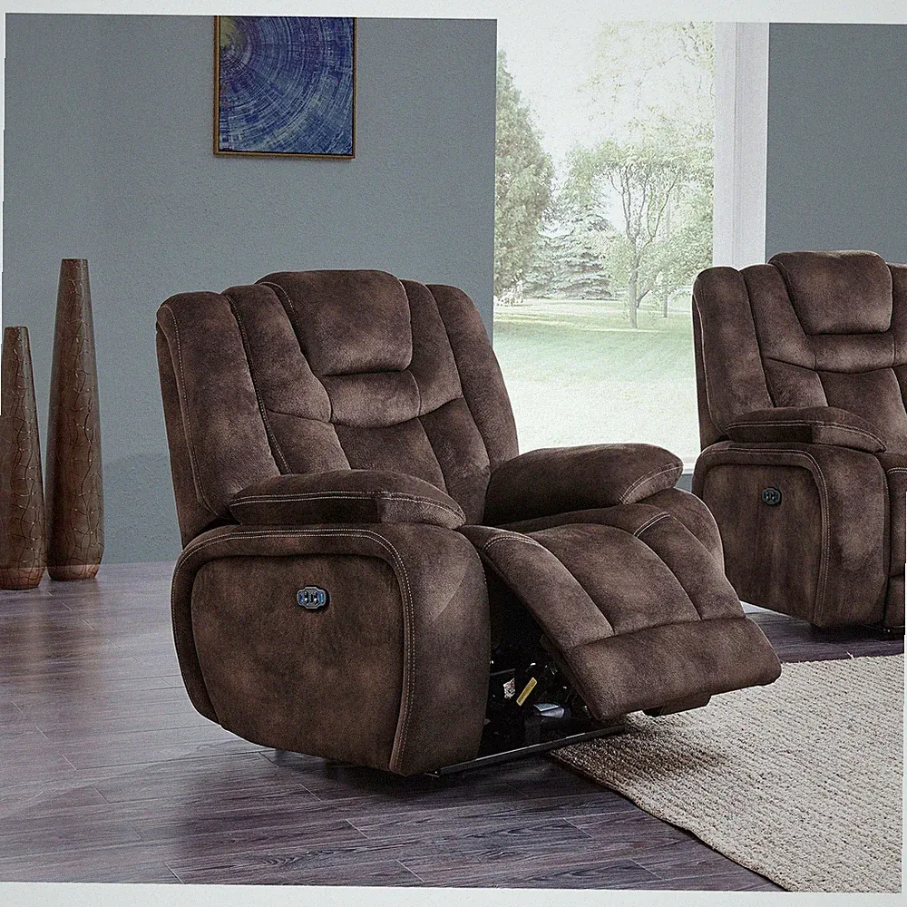 Chocolate Power Glider Recliner With Adjustable Power Headrest And Usb Port