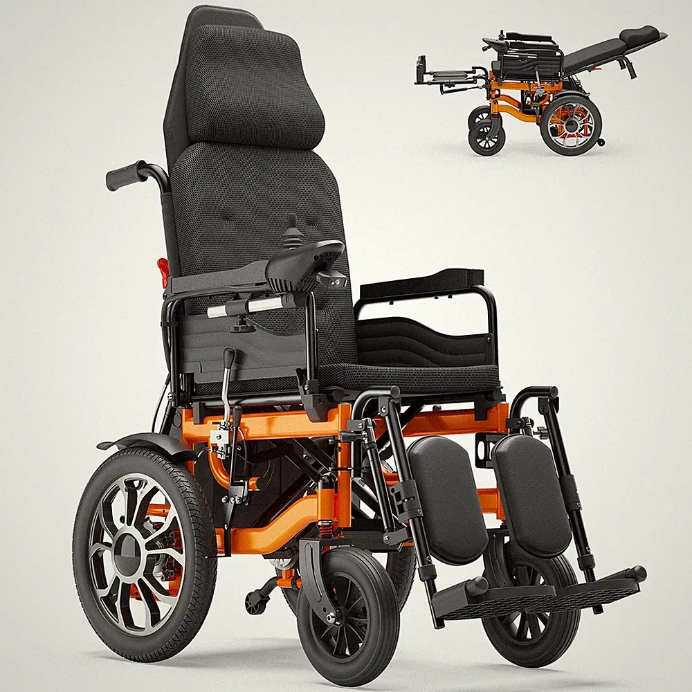 Electric Wheelchair Adults Reclining Foldable Lightweight Mobility Aid Motorized