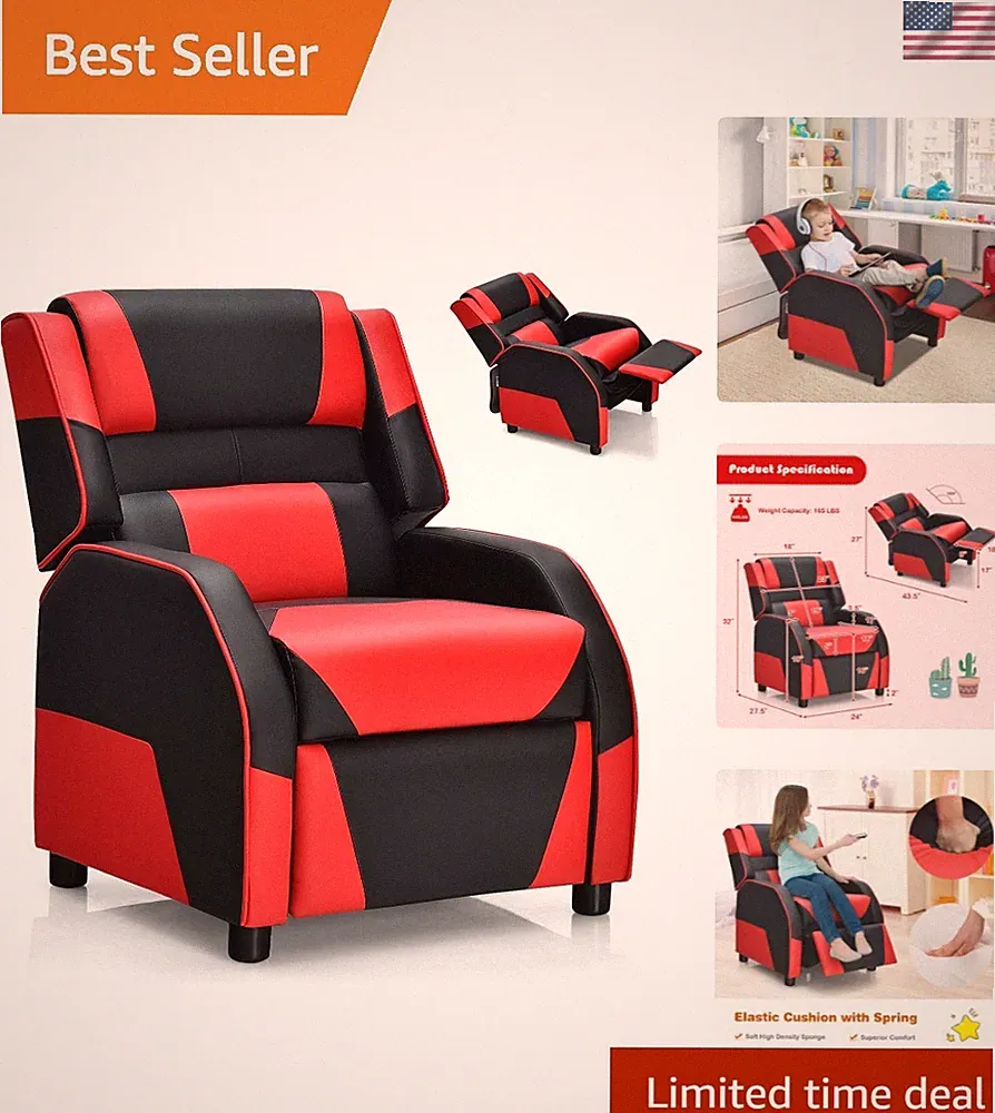 Adjustable Headrest Kids' Recliner